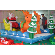 inflatable santa claus christmas decoration reindeer